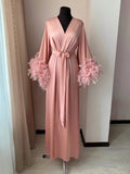 Silk Feather Bridal Robe