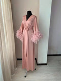 Silk Feather Bridal Robe