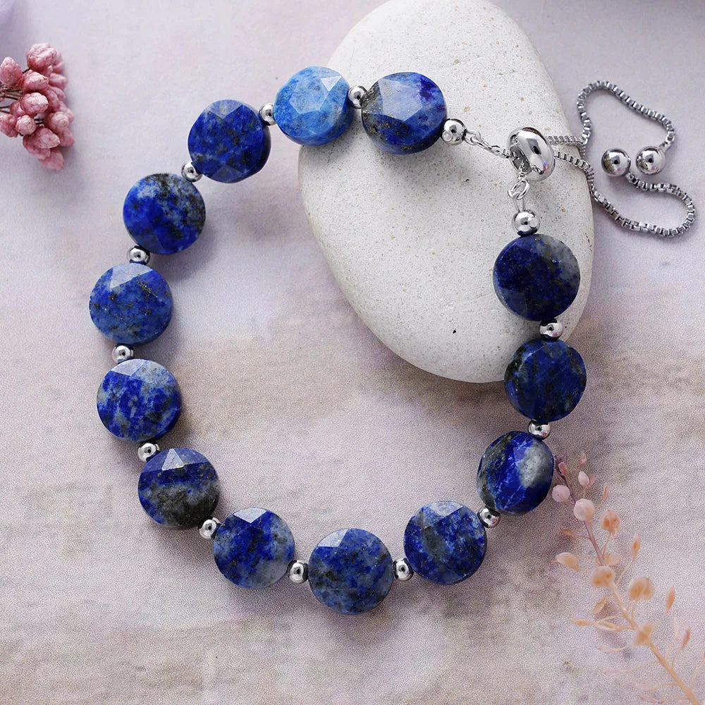 Bracelet coulissant WisdomFlow — Laiton et lapis-lazuli