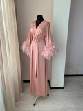 Silk Feather Bridal Robe