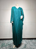 Modest Evening Batwing Abaya Set Kaftan Maxi Dress