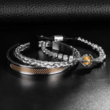 beaded  semi stone men bracelet to gift