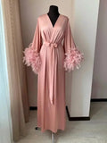 Silk Feather Bridal Robe