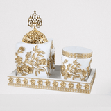 FLoral bahkoor incense burner white