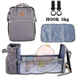Baby diaper bed backpack grey