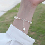 freswater pearl 925 sterling silver bracelet