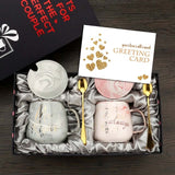 Mr Mrs Right marble mug set