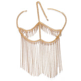 Rhinestone mask with tassel fringe muslim bride