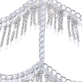 Rhinestone mask with tassel fringe muslim bride