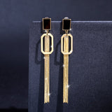 Long Trendy Chic Drop Earring Gold