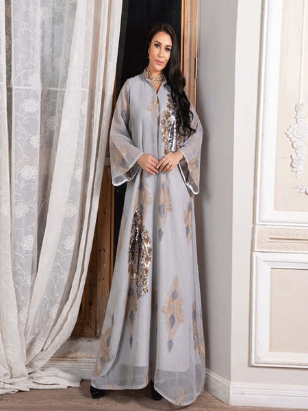 Chic Embroidered Arabic Dress Kaftan