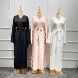 Chic abaya kaftan white black