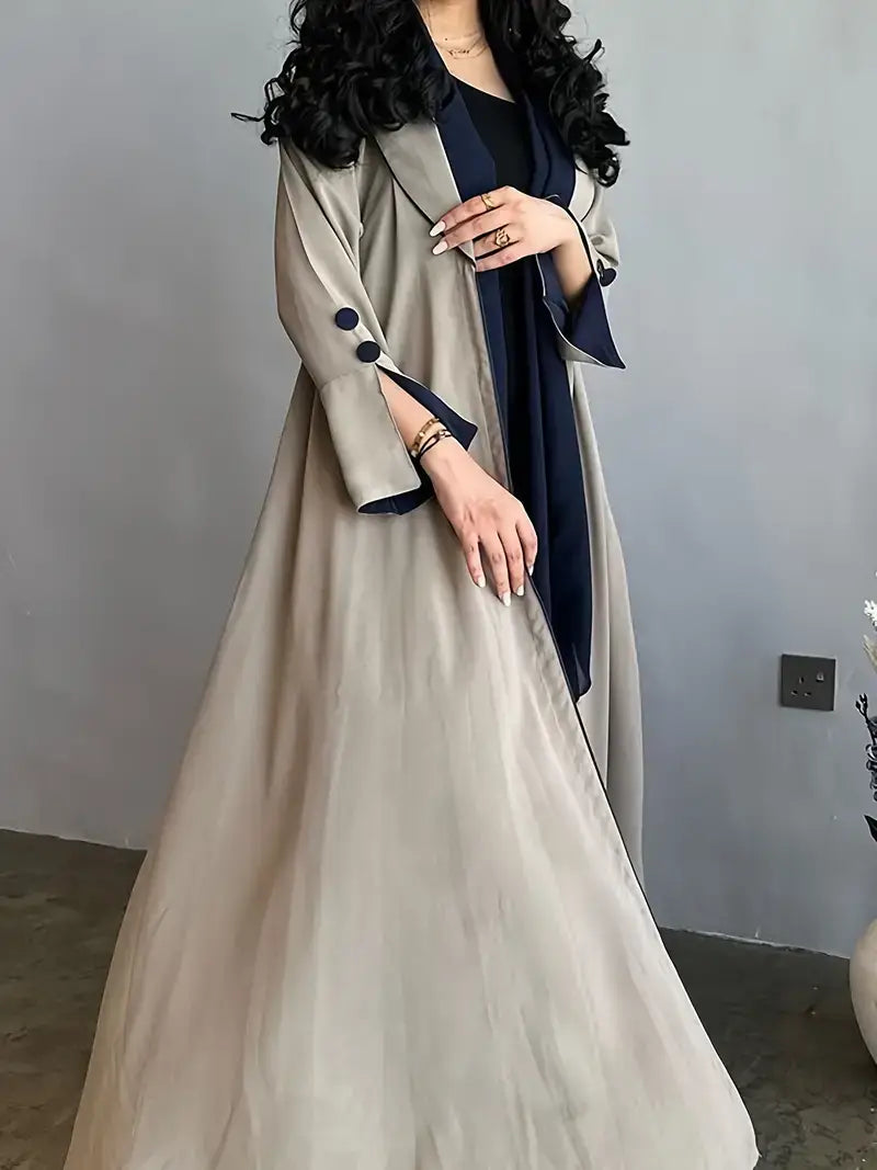 Veste kimono Breeze kaki/rouge vin