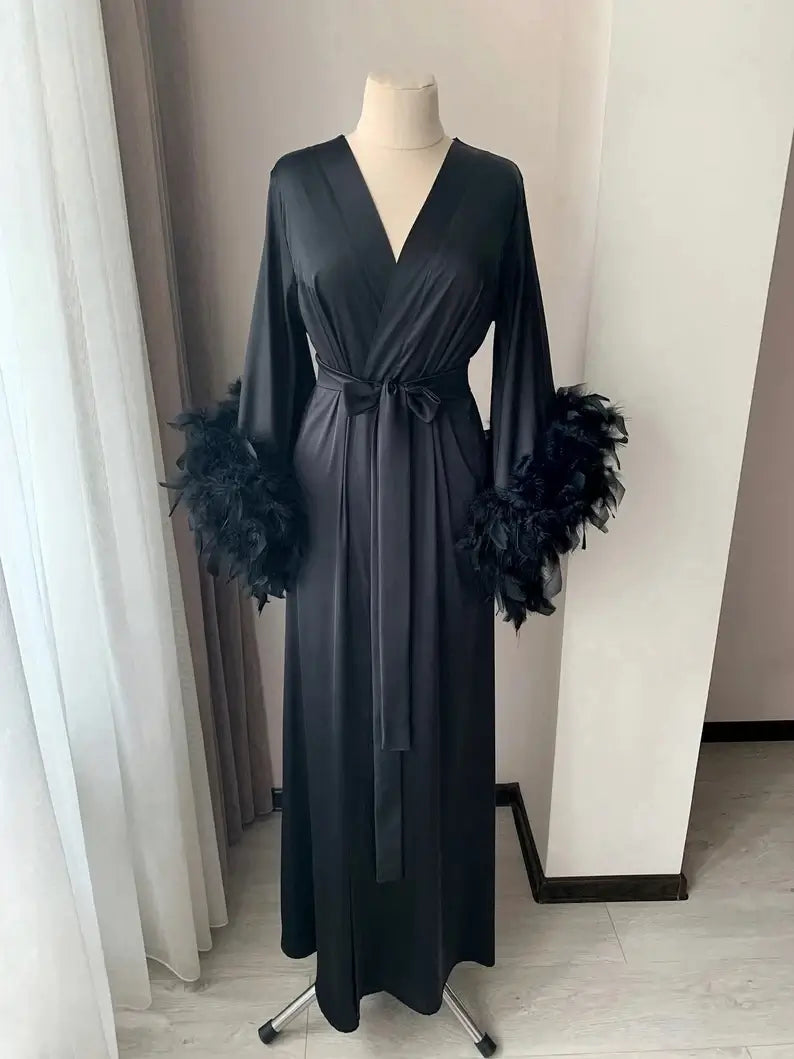 Bridal Robe Feather, Bridal Gift Newly Married