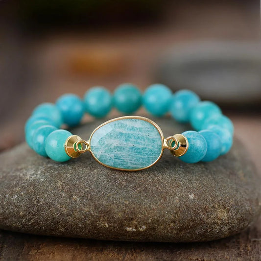 Bracelet SerenityStone en amazonite — Fait main Équilibre et Harmonie