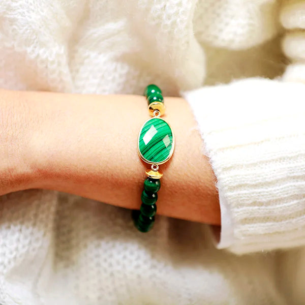 HarmonyStone Malachite Bracelet — Handmade Growth & Vitality