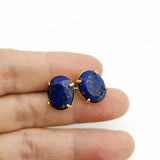 ElegantOval Stud Earrings —  Natural Stone