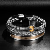 luxurious semi stone men bracelet to gift