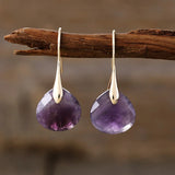 AquaLuxe Waterdrop Earrings — Gold Plated & Natural Stone