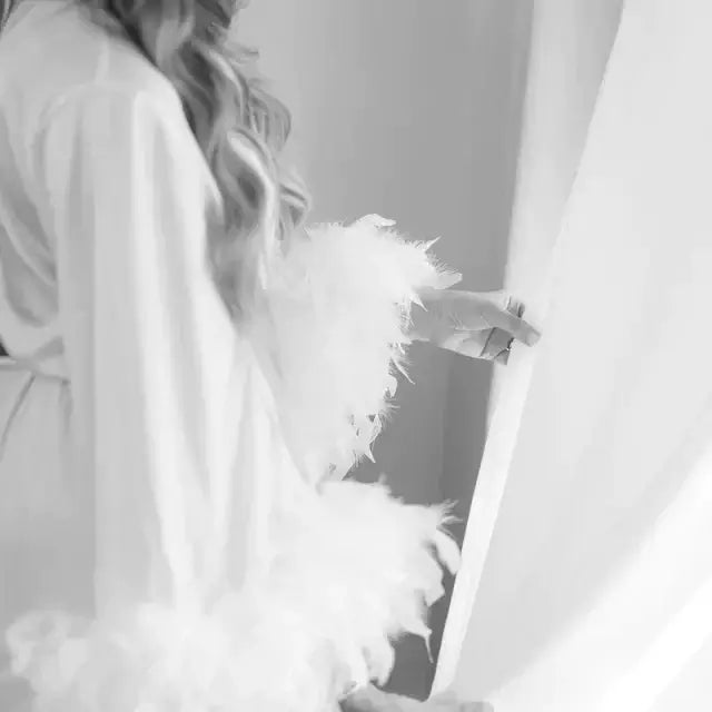 Silk Feather Bridal Robe