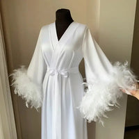 Silk Feather Bridal Robe
