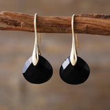 AquaLuxe Waterdrop Earrings — Gold Plated & Natural Stone