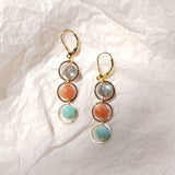 CelestiaDrop Labradorite, Sunstone & Larimar Earrings — 18K Gold Plated & 925 Sterling Silver