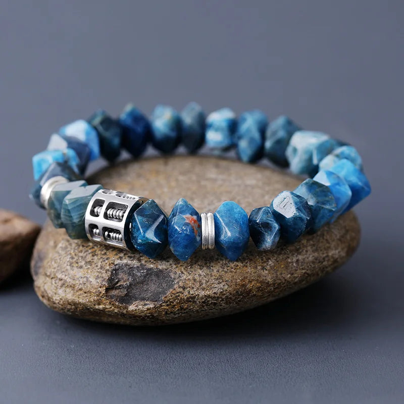 OceanFlow Apatite Bracelet — Stainless Steel & Natural Stone