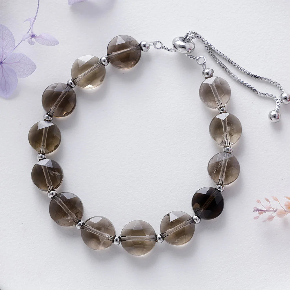 CrystalFlow Slide Bracelet — Brass & Natural Stones