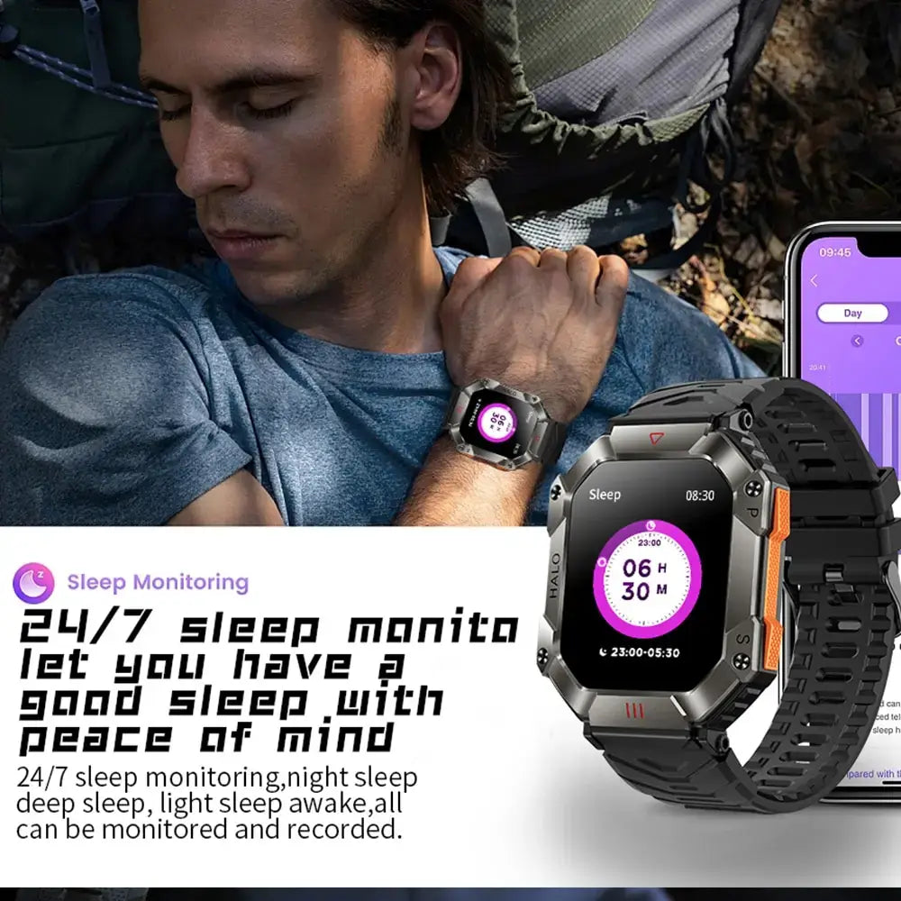 Military Fitness Tracker GPS Smartwatch