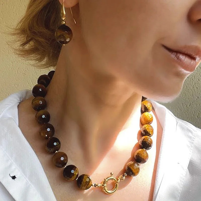 VitalLeaf Green Quartz Necklace & Earrings Set — Natural Stone