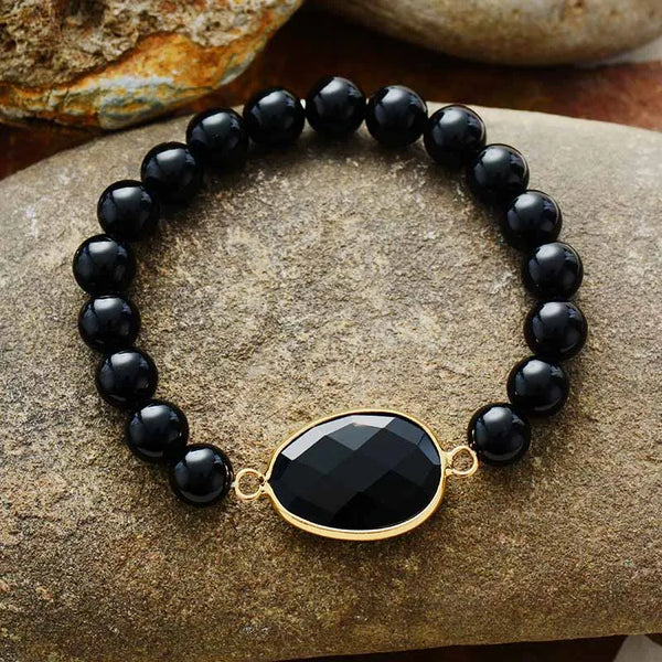 GroundStone Black Onyx Bracelet — Handmade Strength & Stability