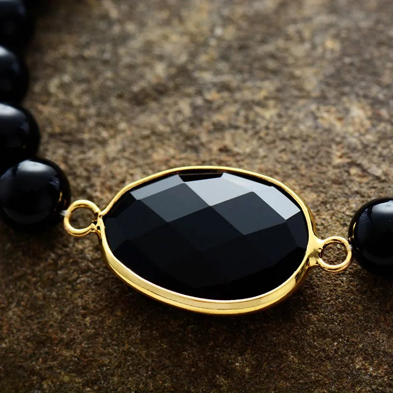 GroundStone Black Onyx Bracelet — Handmade Strength & Stability