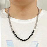 Men's Natural Stone Beaded Necklace