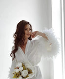 Bridal Robe Feather, Bridal Gift Newly Married