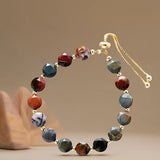 JasperFlow Slide Bracelet — Brass & Natural Stones