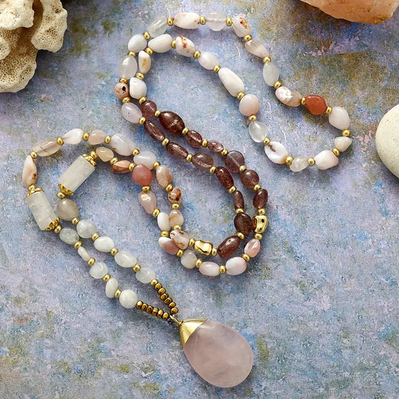Quartz healing cristal jewelry necklace medidation