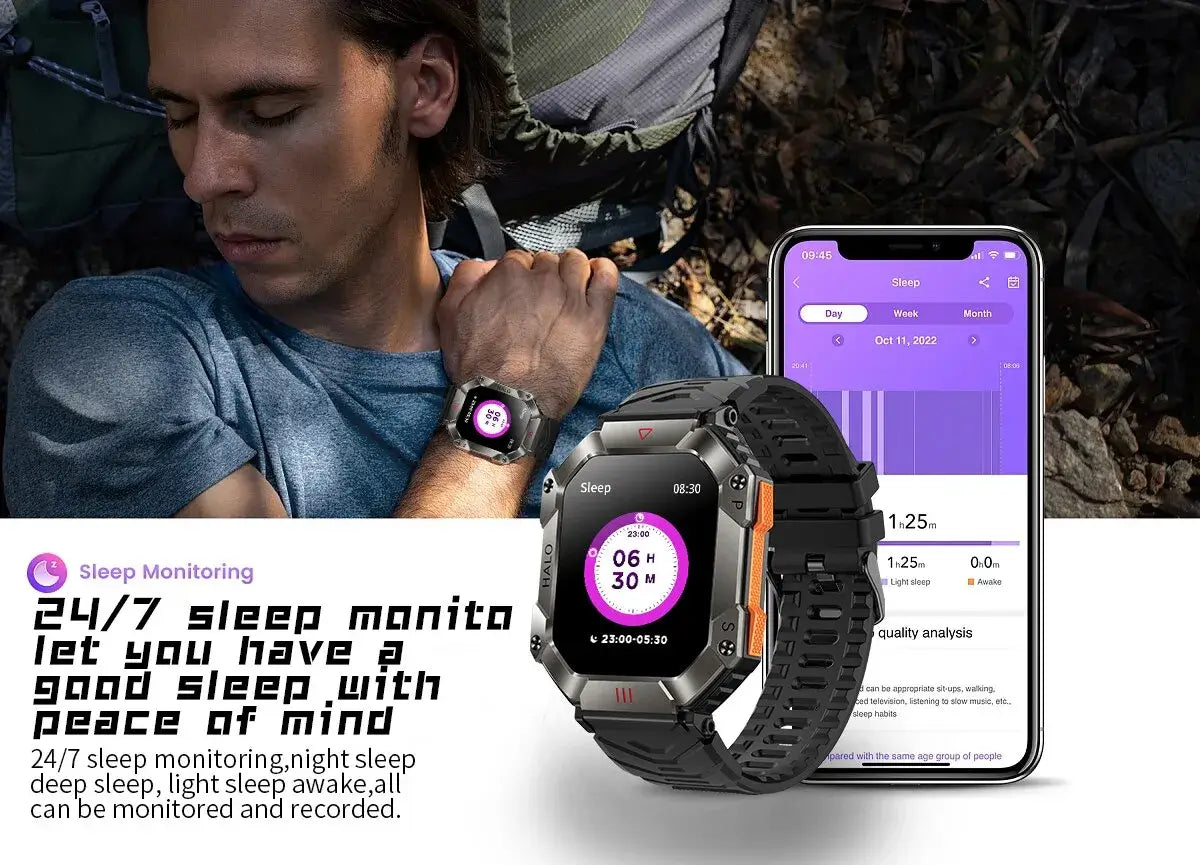 Outdoor Smartwatch Android iOS Compatible Watch