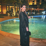 Trendy  Evening Batwing Abaya Set Kaftan Maxi Dress