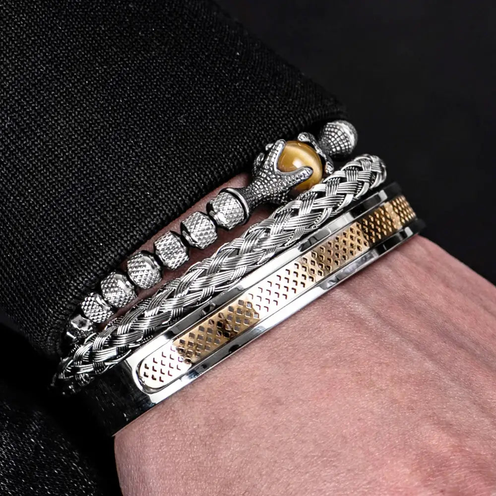 luxurious semi stone men bracelet to gift