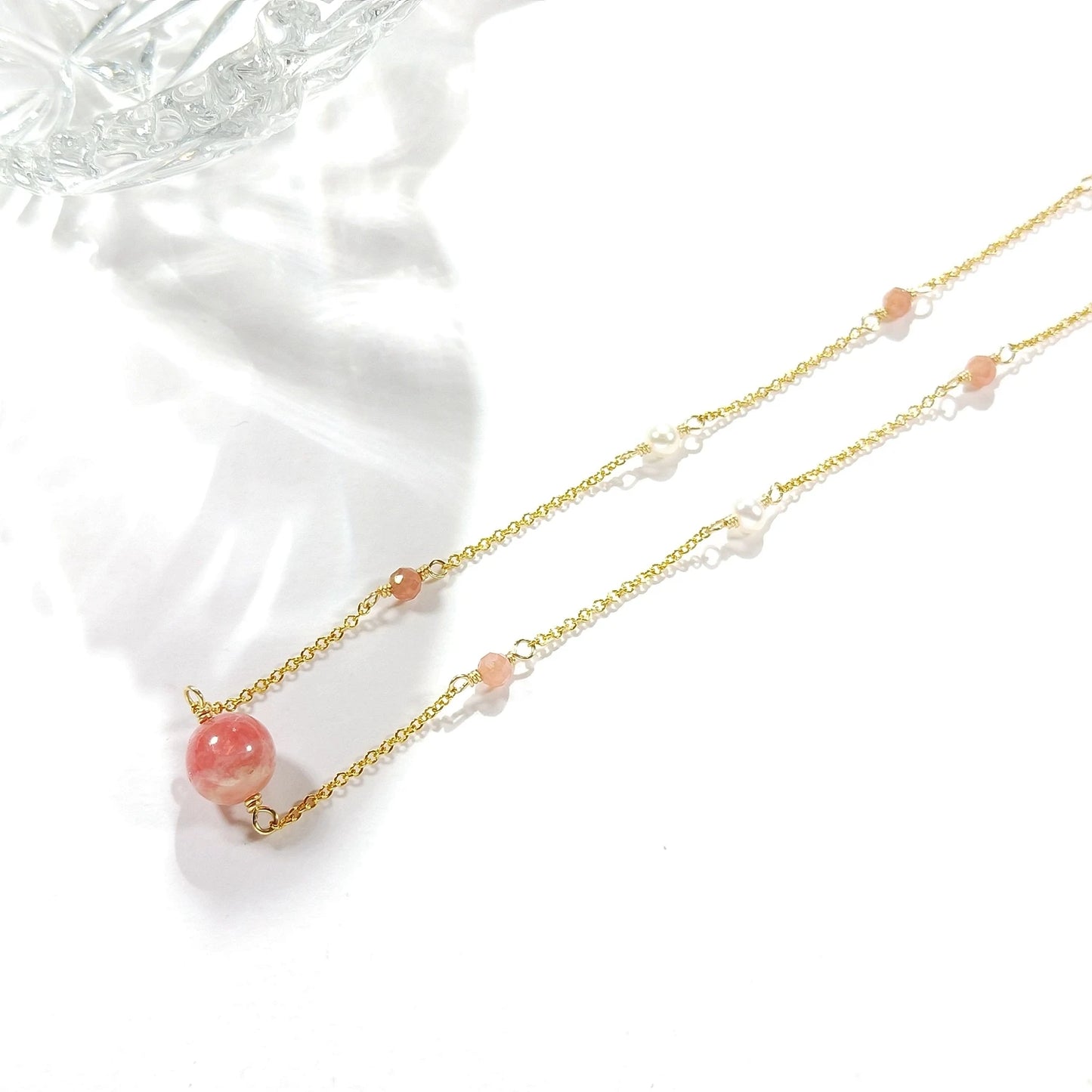 Collier ras-de-cou en cornaline EmberGlow — Plaqué or 14 carats