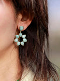 AuraPetal Amazonite Earrings — Gold Plated & Natural Stone