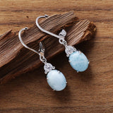 BlueHaven Larimar Earrings — Silver Plated & Natural Stone