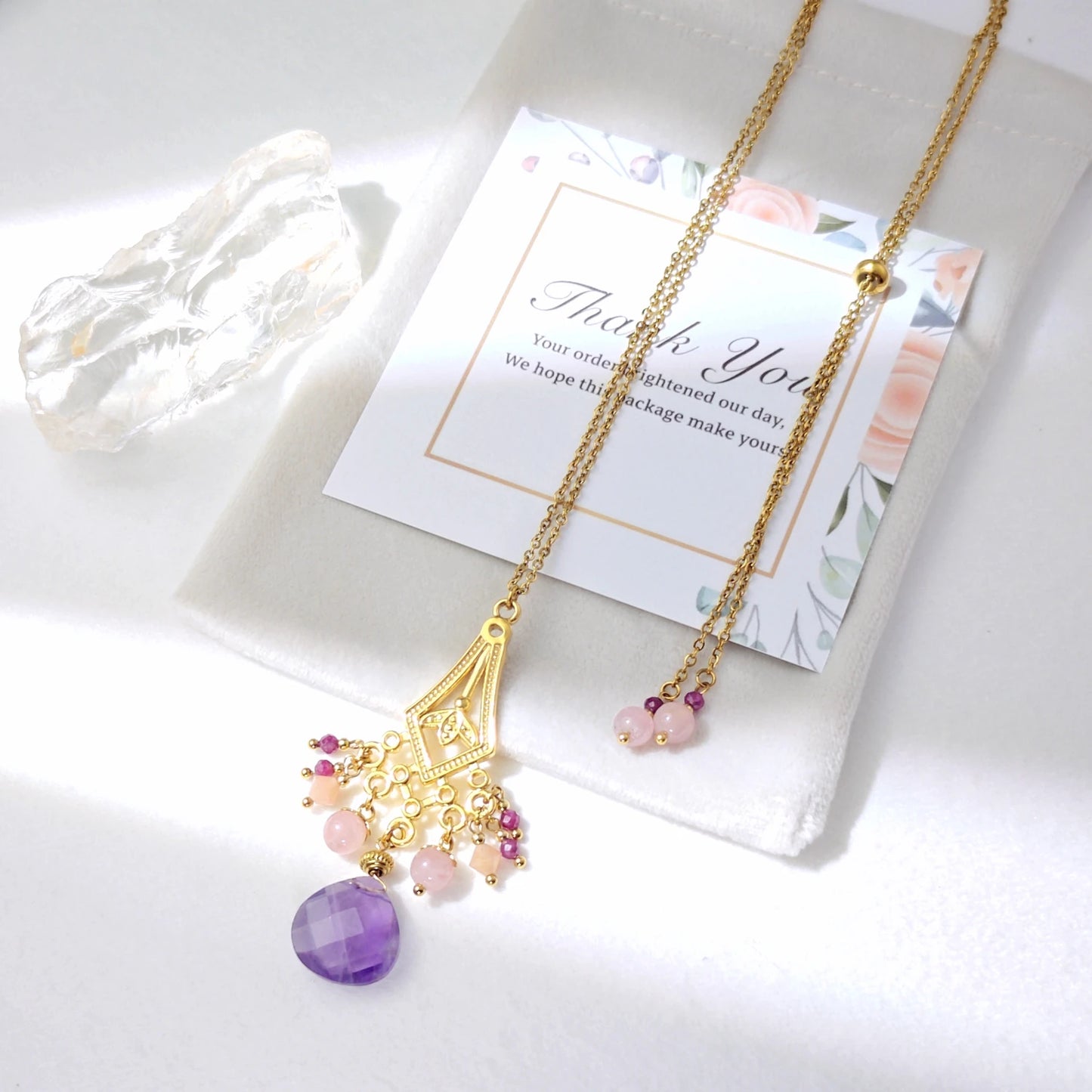 amethyst stone necklace healing gifts