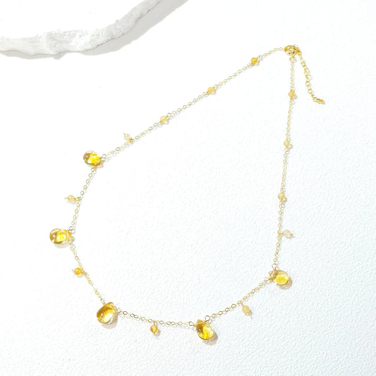 RadianceGlow Citrine Choker — 14K Gold Filled