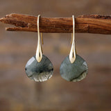 AquaLuxe Waterdrop Earrings — Gold Plated & Natural Stone