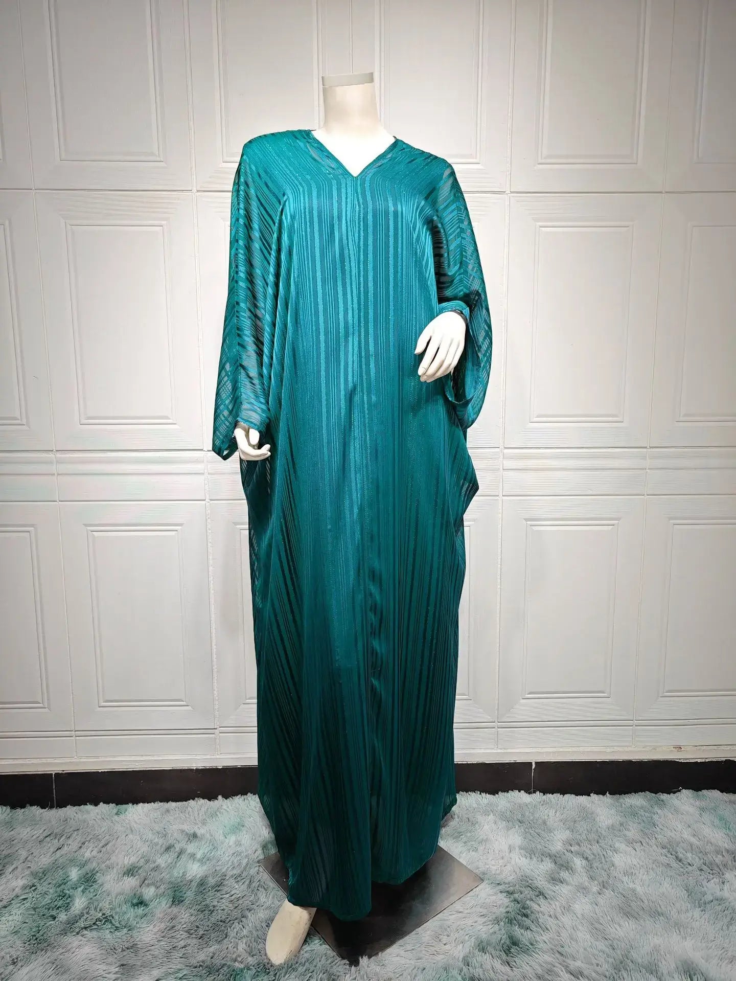 Modest Evening Batwing Abaya Set Kaftan Maxi Dress