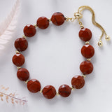 JasperFlow Slide Bracelet — Brass & Natural Stones