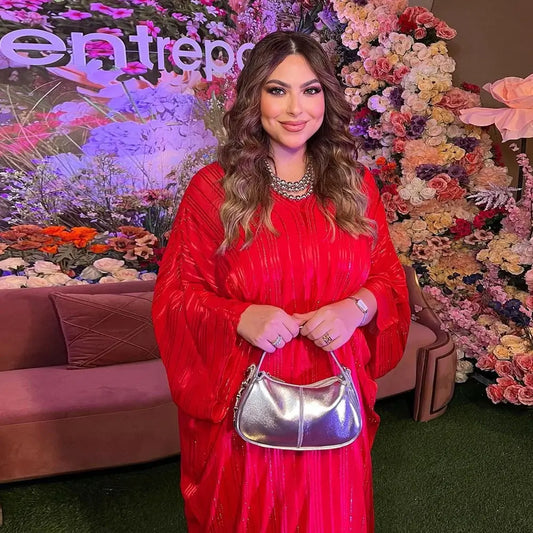 Modest Evening Abaya Set Muslin Eid Outfit