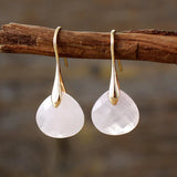 AquaLuxe Waterdrop Earrings — Gold Plated & Natural Stone